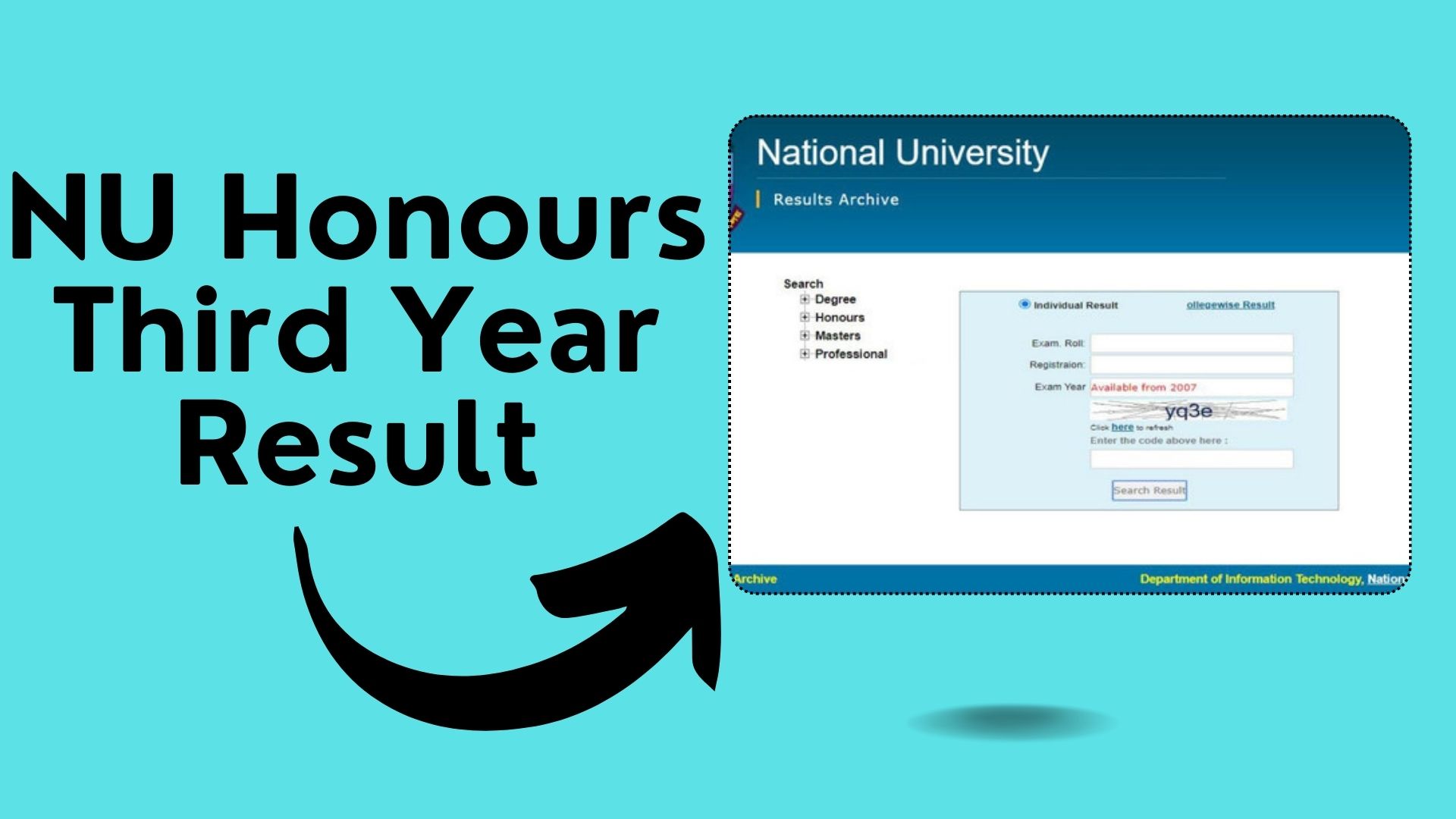 NU Honours Third Year Result (Grade Sheet)