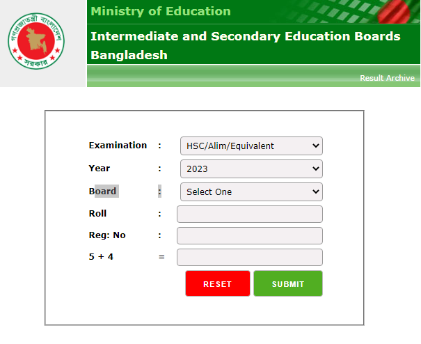 HSC Result 2023 with Marksheet 